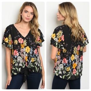 Vine & Love | Black Floral Blouse 👚